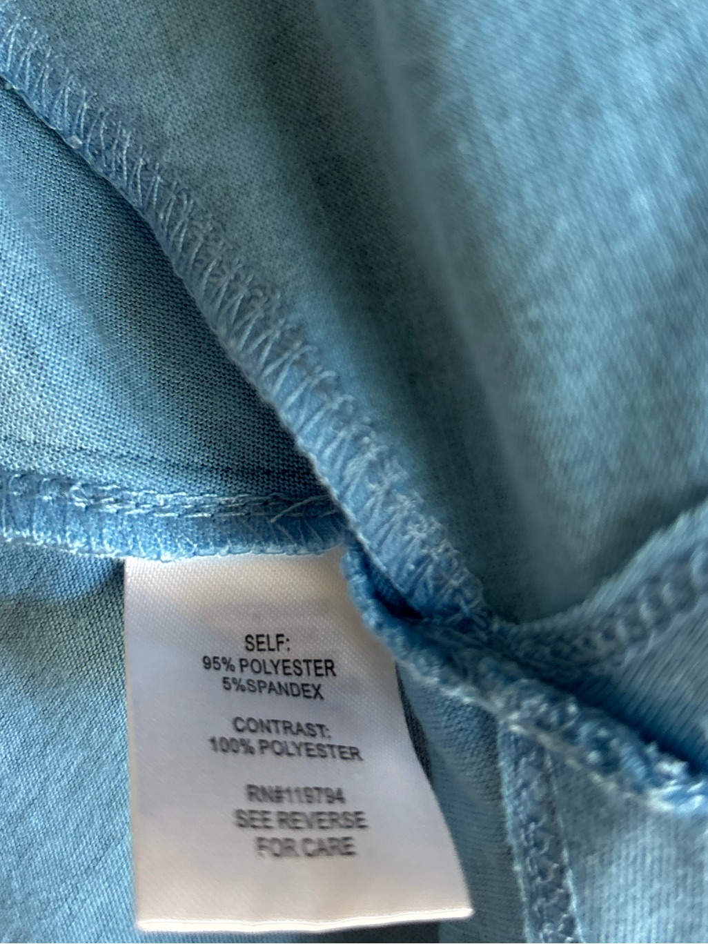 Oneworld Y2k Sublimation Blue Teal Vibrant Watercolor Tie Dye Floral Sharkbite — image 5 of 6